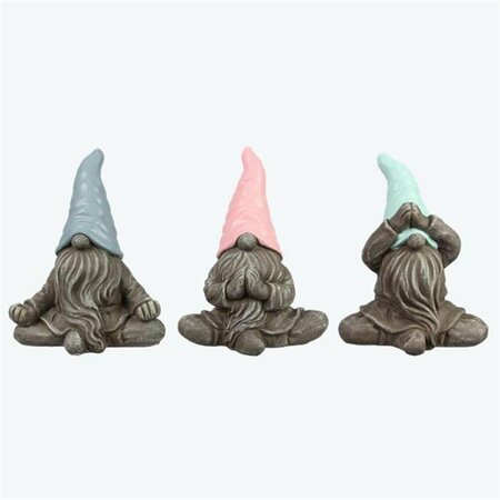 YOUNGS Cement Gnome Decor, Assorted Color - 3 Piece 71445